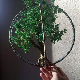 Mobile arbre de vie-fil de laiton, perles de rocaille-950 euros