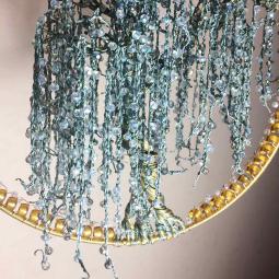 Saule pleureur. Laiton, cuivre, nylon, perles de christal et verre-700 euros