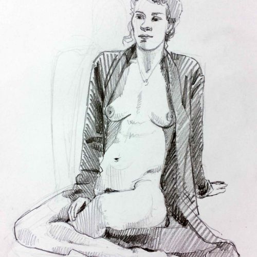 modele vivant-crayon de papier