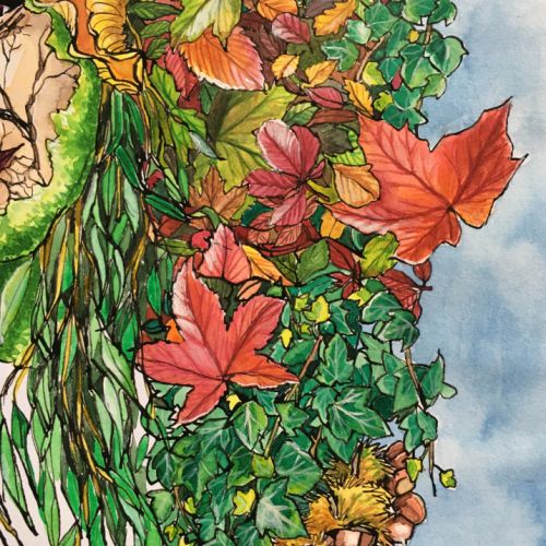 'Automne' aquarelle et encre de chine