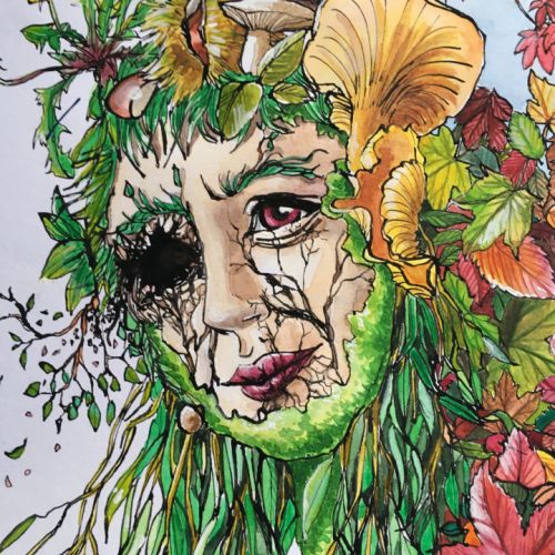 'Automne' aquarelle et encre de chine