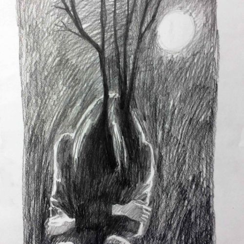 'prendre racines' crayon de papier