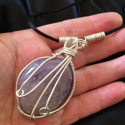 collier améthyste-cuivre plaqué argent, améthyste-35 euros-plus de photos sur demande-envoi possible