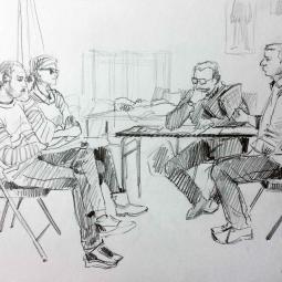 croquis sur le vif-crayon de papier