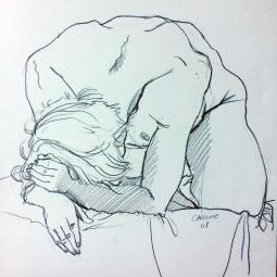 modele vivant-crayon de papier